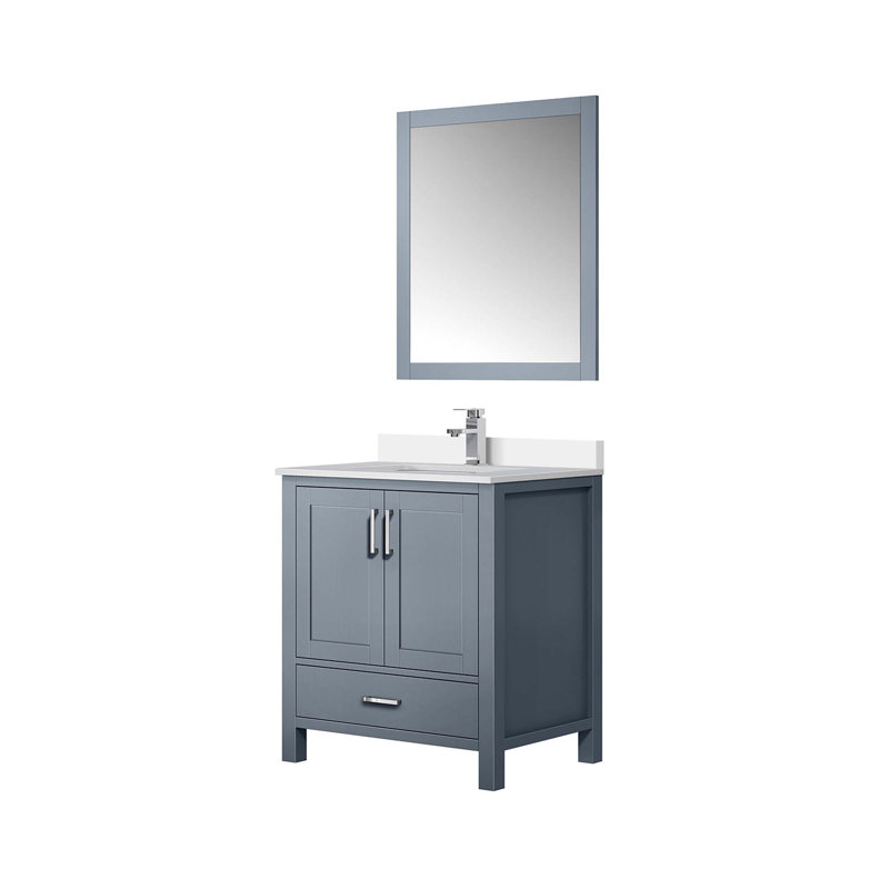 Ensemble de meuble-lavabo moderne avec robinet et miroir, Bleu clair