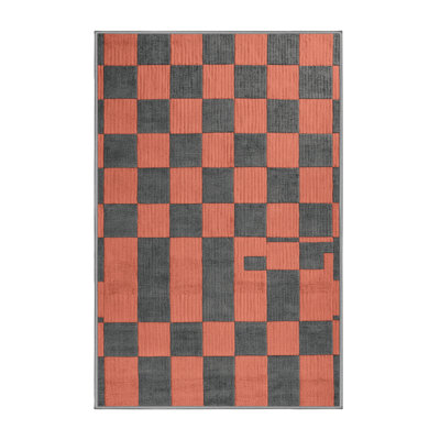 Machine Washable Botanical Brown Area Rug