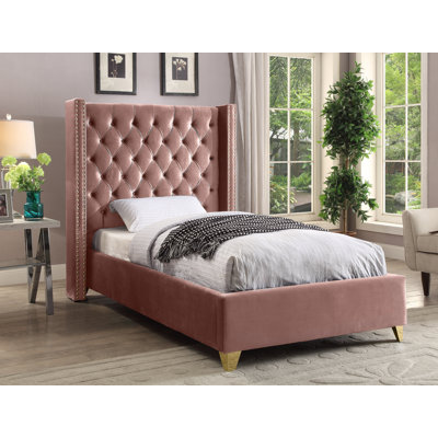 Joclynn Upholstered Wingback Bed