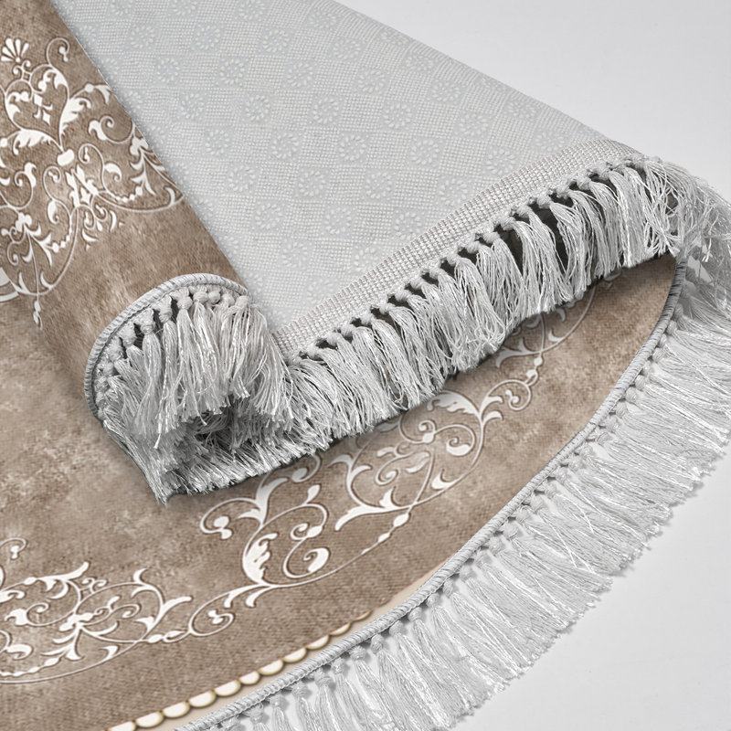 Tapis brun / gris Marylou, Ovale 5 pi 3 po x 7 pi 7 po