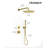 Tinian Thermostatic Shower System with Split Control Panel with 12-inch shower head, Handheld Shower in Brushed Gold-87378113