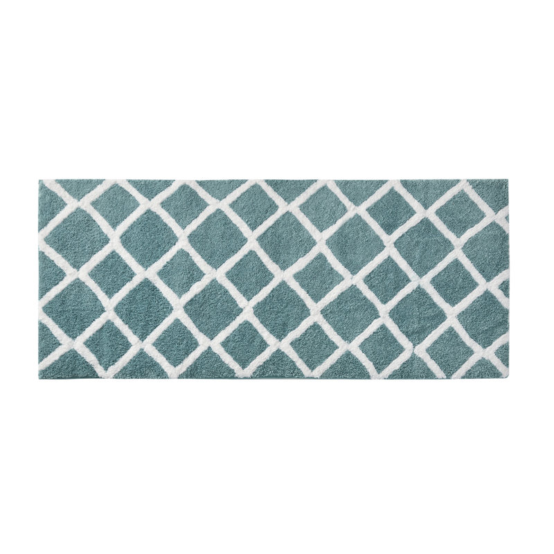 Bittman Reversible High Pile Tufted Bath Rug, 24" W x 60" L, Aqua