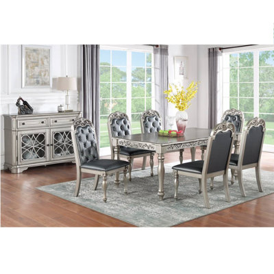 Imzo 6 - Person Four Leg Dining Set with Sideboard