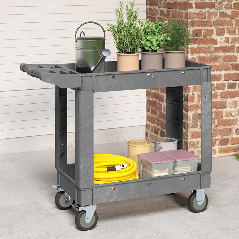 Chariot utilitaire avec roues H 33,5 po x l 17,4 po, Gris
