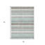 Tapis bleu sarcelle à rayures 3 pi x 5 pi bleu et gris