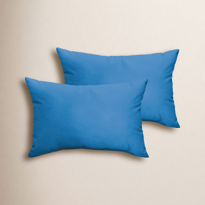 Almeda Outdoor Reversible Throw Pillow, Light Blue, 12" x 24"