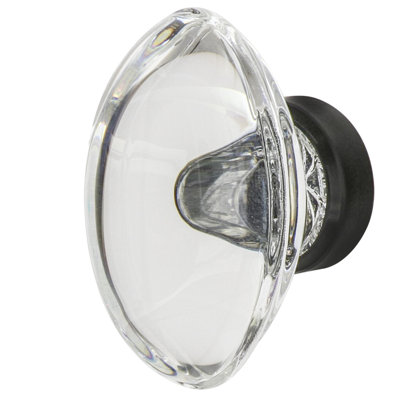 Oval Clear Crystal 1 3/4" Cabinet Knob