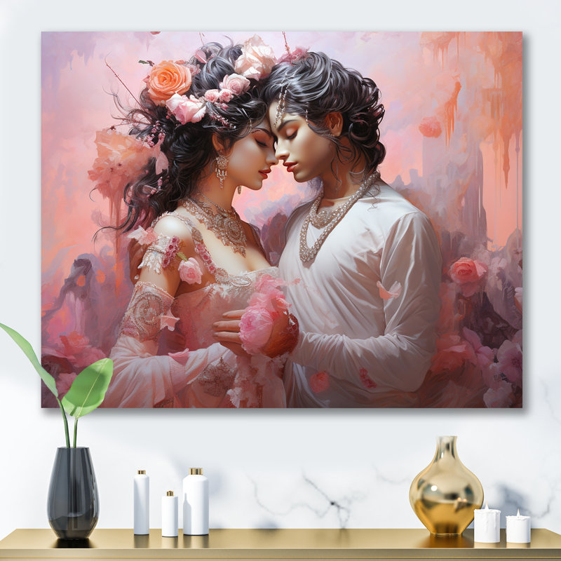 Hindouisme Radhas déesse de la fleur de l'amour I, H 24 po x l 32 po x P 1 po, Toile tendue