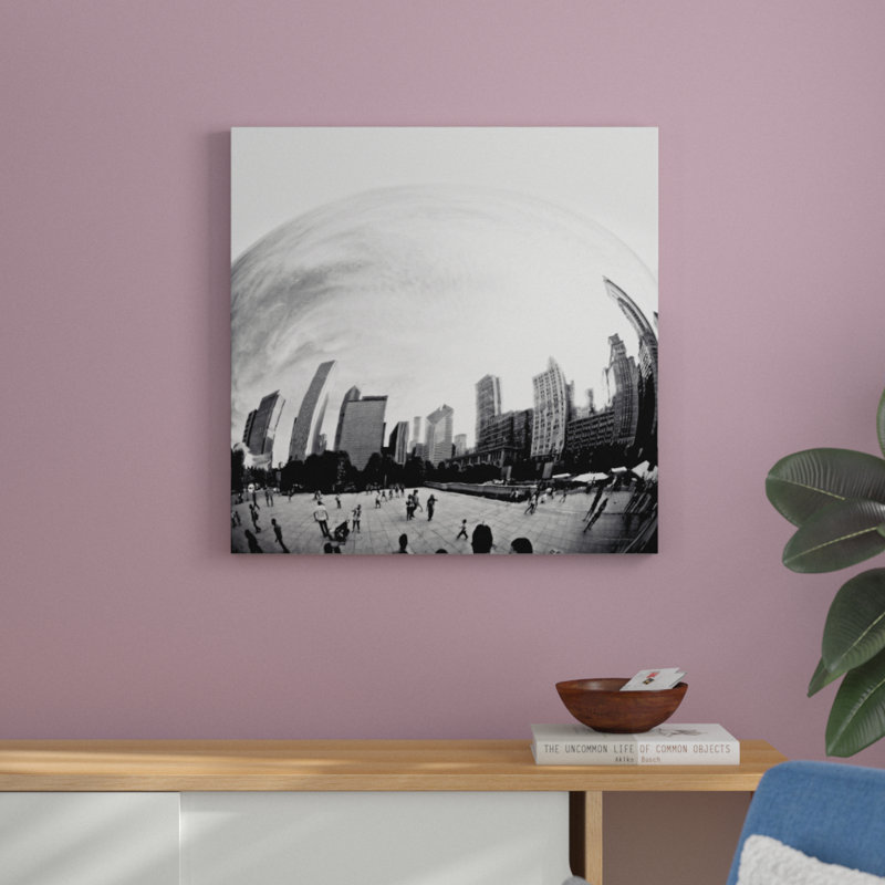 «The Bean Chicago Bold Sq» par Debra Van Swearingen - reproduction de photo sur toile sans cadre, H 30 po x l 30 po, Silver