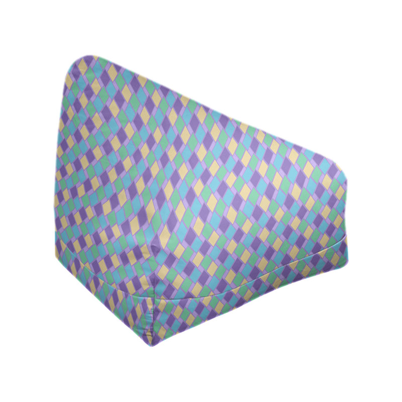Sac de pois Leffel, H 38 po x l 42 po x P 29 po, Housse de pouf, Vert / Bleu / Jaune