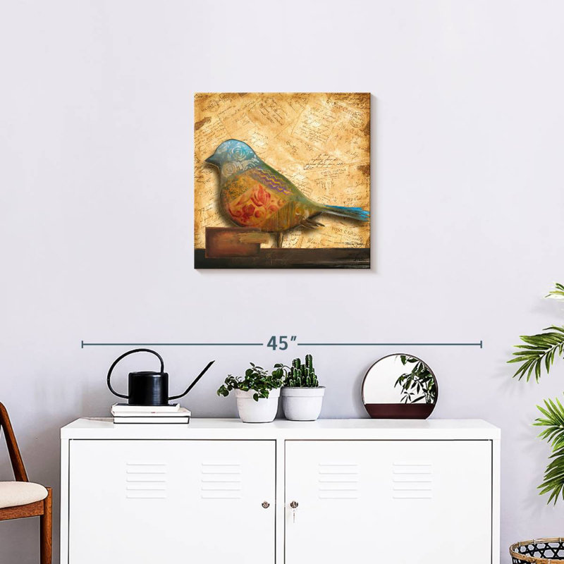 Brampt oiseau de collage I, H 20 po x l 20 po