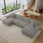 4 - Piece Upholstered Gray Chenille Modular Sectional Sofa with Armrests & Throw Pillows-1761462943-1761462937