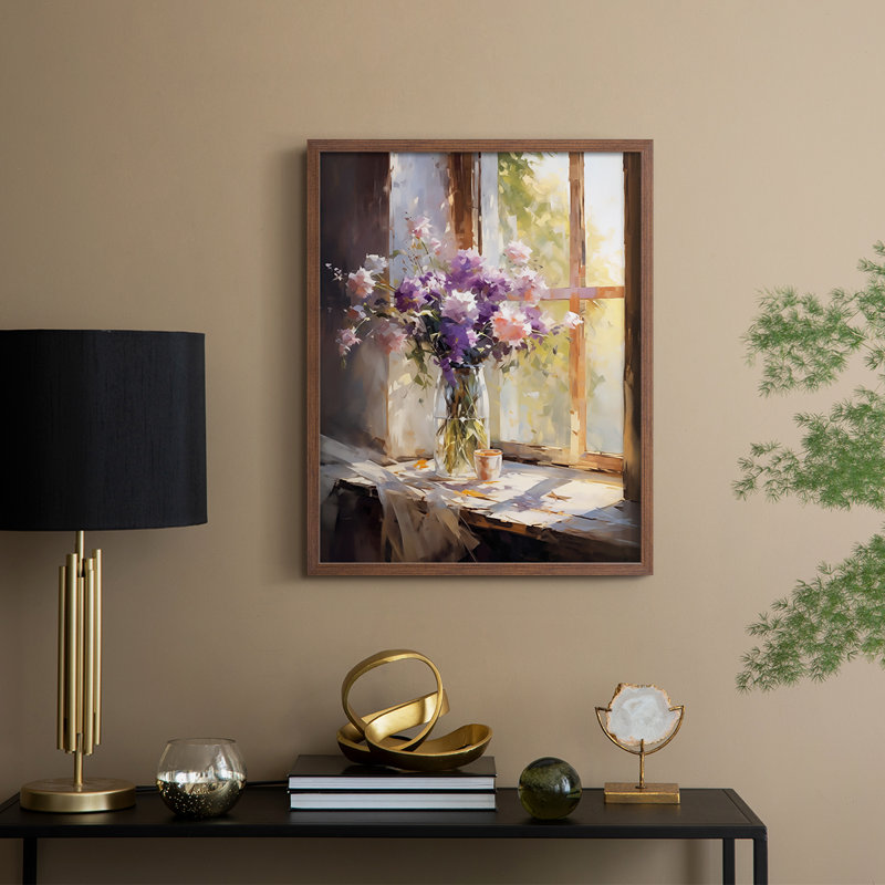 Reproduction encadrée FLORAL Series DCCXC III - bois massif, H 11 po x l 9 po, Noyer