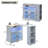 Grey-Blue Rolling Kitchen Island with Extended Dining Table, Mobile Kitchen Cart with Power Outlets, LED Lights & Fluted Glass Doors-1834650155