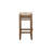 Aston 15" Wide Rustic Industrial Solid Wood Faux Concrete Square Stool With Rush Seat-1767051383-1767051377