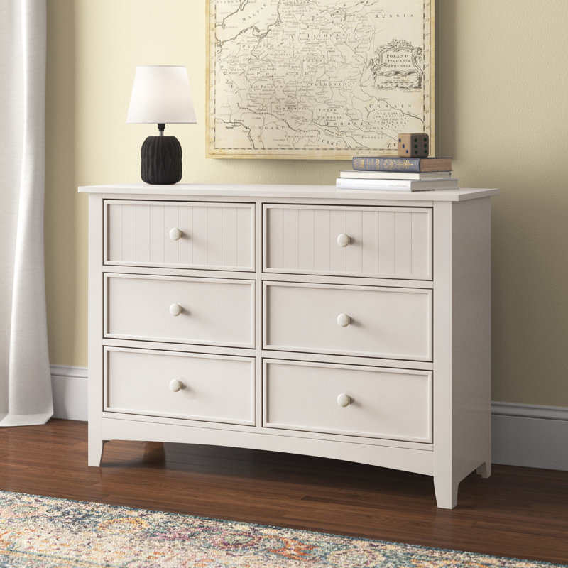 Commode double 6 tiroirs Agnew, Blanc