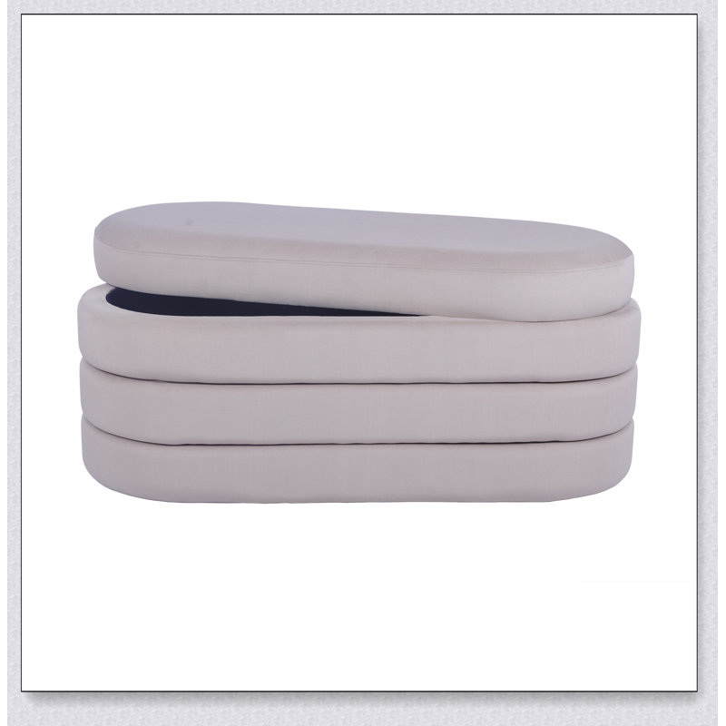 Banc en velours avec rangement, conception simple, confortable et durable, banc multifonctionnel