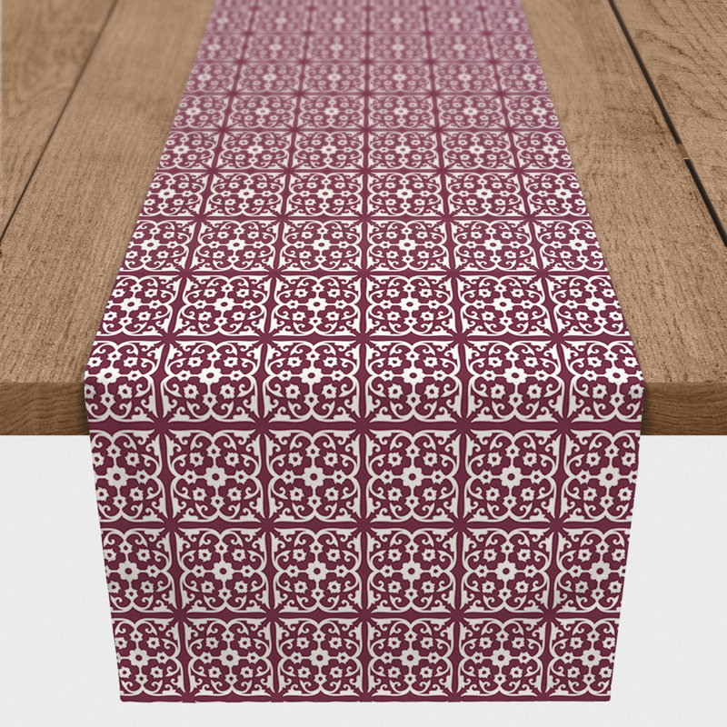 Calvon Rectangle Polyester Table Runner, 72" x 16", Purple