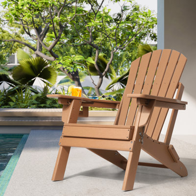 Unicoi Plastic Folding Adirondack Chair with Adjustable Backrest