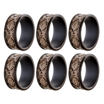 Creative Scents Dublin Brown Napkin Rings Set of 6