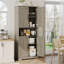 Grande armoire 70 po autoportante de 70 pouces avec 4 portes et tablettes réglables, rangement utilitaire pour la cuisine, la salle à manger, la salle de bain, le salon-1321903881