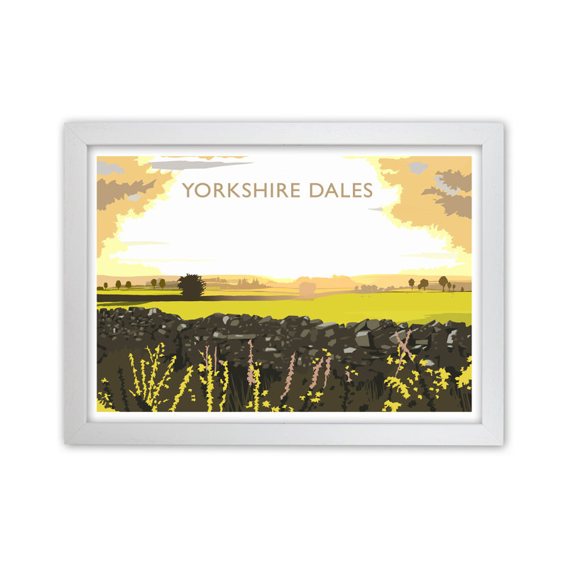 Yorkshire Dales 1 Piece Wall Art, 34cm H x 46cm W x 3cm D, White Framed