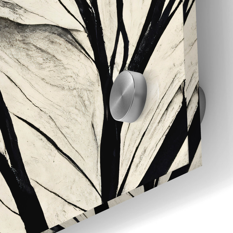«Flowers Black White 15» par Ray Heere, art mural en verre acrylique, 12 po x 12 po, H 24 po x l 24 po x P 0,2 po