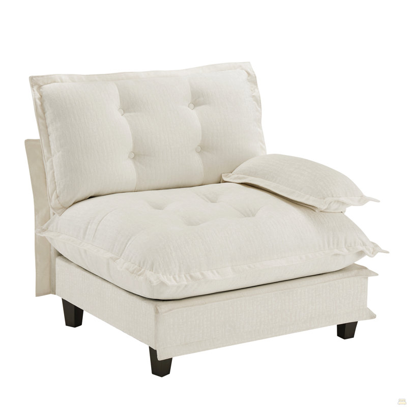 Canapé 73 Rsf Chenille - Beige, Blanc