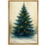 Arbre de Noël avec lumières dorées, impression sur toile encadrée-870629835-870629838