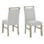 Ensemble de salle à manger 5 pièces avec plateau en faux marbre blanc et pieds en chêne clair pour la salle à manger, la table de cuisine et les chaises-1500939927