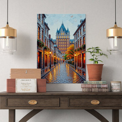 Canvas Wall Art Quebec City Castle Poster-1 Vintage Poster Print Home Decor