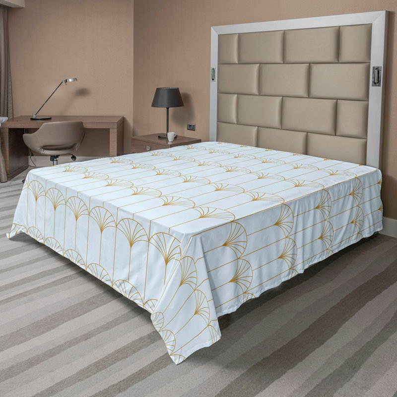 Polyester Floral Flat Sheet, California King Flat Sheet, Blue/Sand Brown