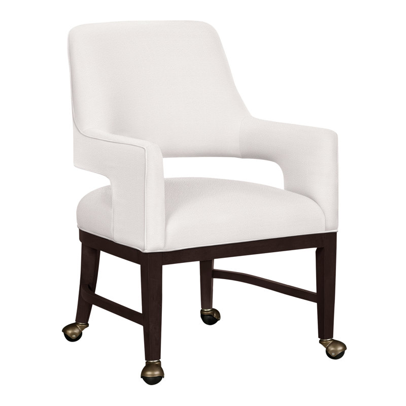 Chaise avec accoudoirs Josie Grande, Perigold sur l'agneau Sables blancs, Espresso