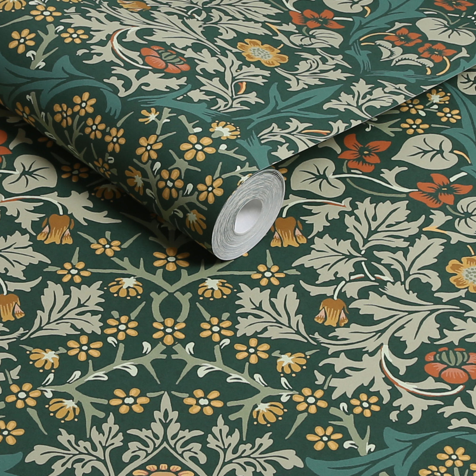 Floral Wallpaper, Deep Green