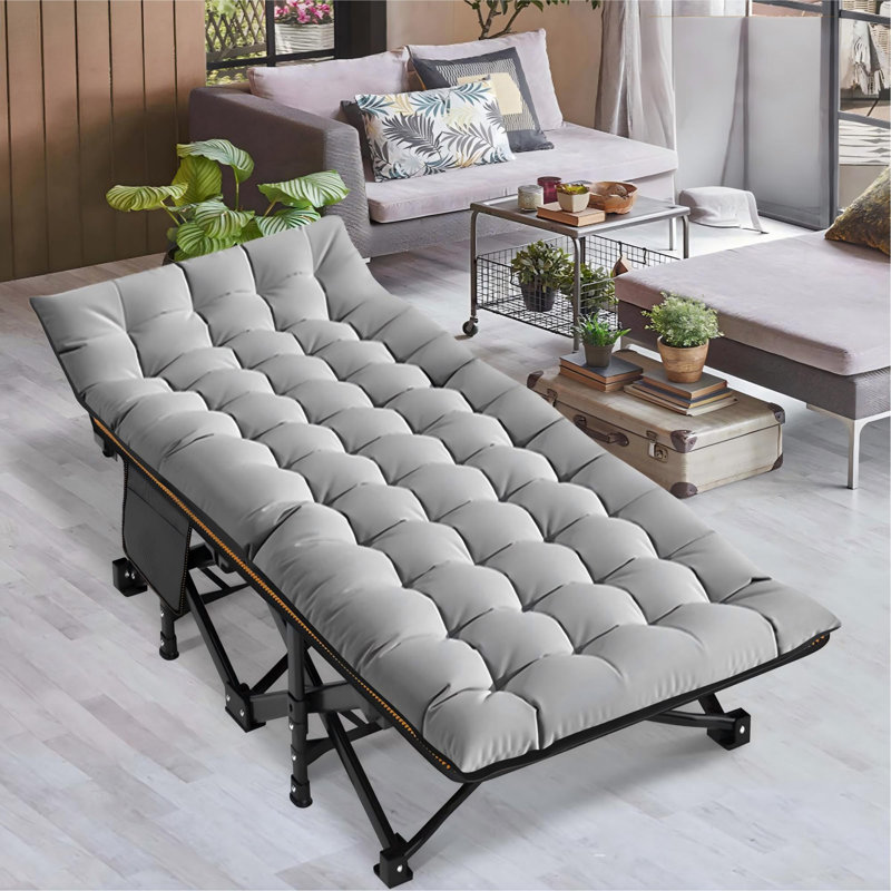 Folding Guest Bed with Mattress, Space-Saving Spare Bed for Small Rooms & Overnight Guests, Portable Foldable Bed, Standard & XL Sizes, Grey, Blue & Black