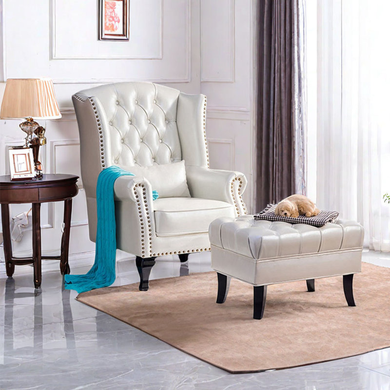 Élégant fauteuil inclinable en similicuir, Similicuir beige
