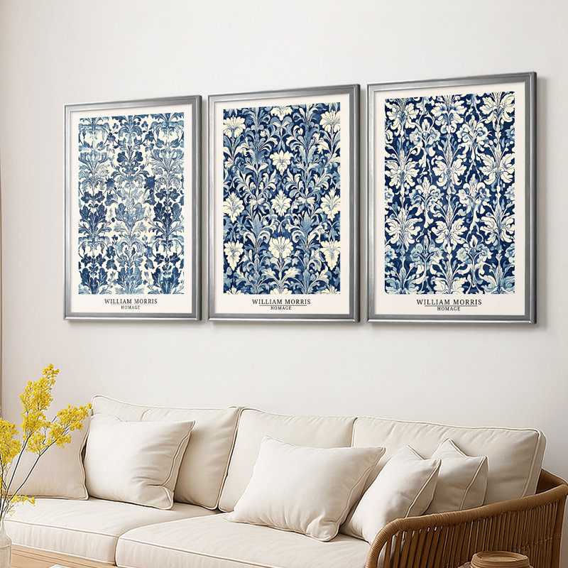 Collection de pièces de la collection Wmx DCVLVI de Wil Morris - Toile tendue avec châssis encadré - 3 pièces, Argent argent