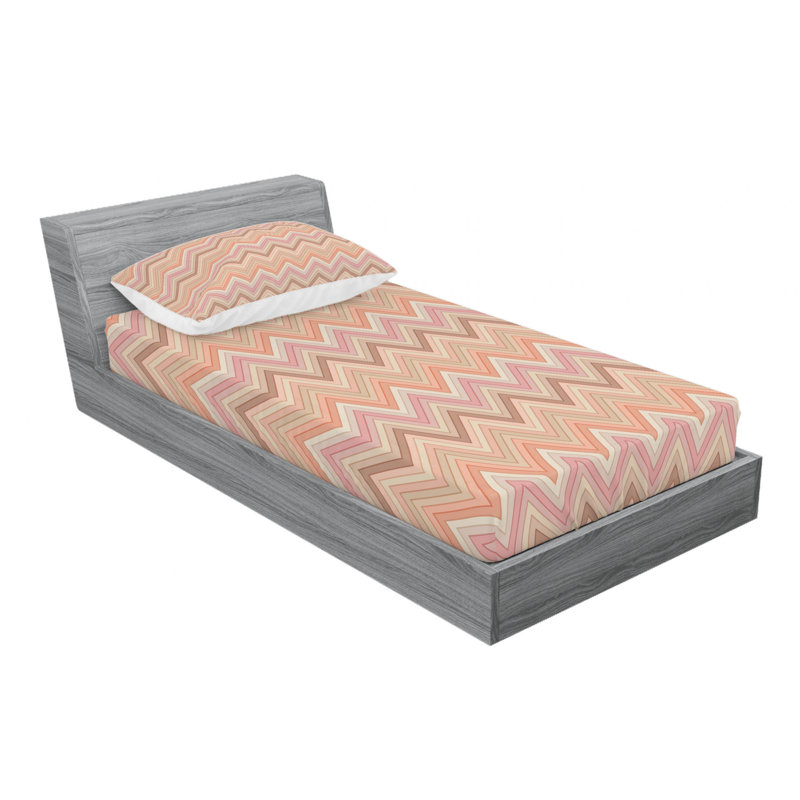 Microfiber Chevron Sheet Set, Twin XL Sheet Set + Fitted Sheet + 1 Pillowcase