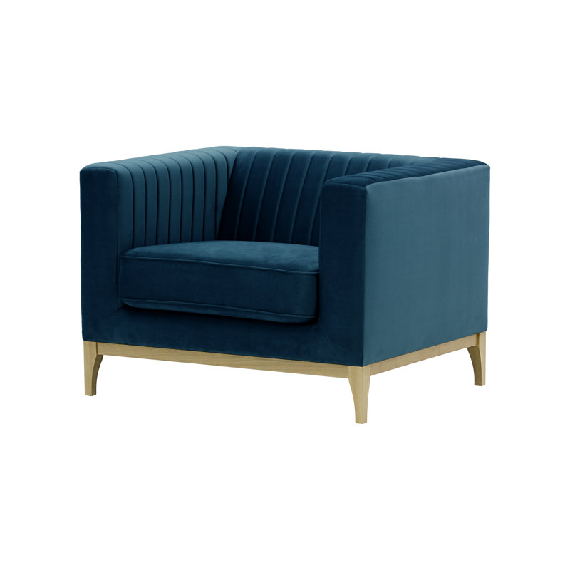 Bullis Velvet Armchair, Wax Black, Mustard Yellow
