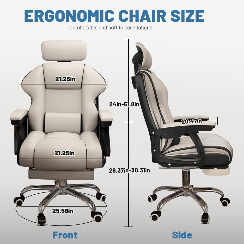 Blue Elephant Executive Chair, White Black
