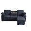 3 - Seat Dark Blue Chenille Sectional With Built In Cup Holder, Removable Tray And Hidden Storage, Suitable For Small Spaces Storage Chaise, Adjustable Backrests Comfort