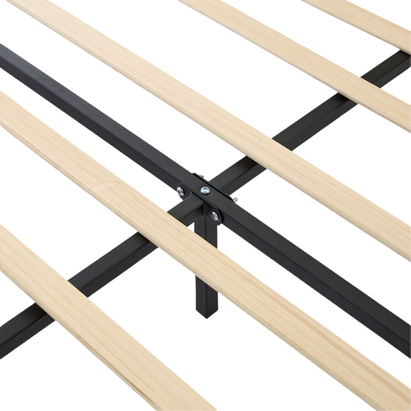 Structure de lit flottant pour grand lit avec lumières DEL, lit plateforme en cuir d'unité centrale avec tête de lit capitonnée, assemblage facile, aucun sommier tapissier requis