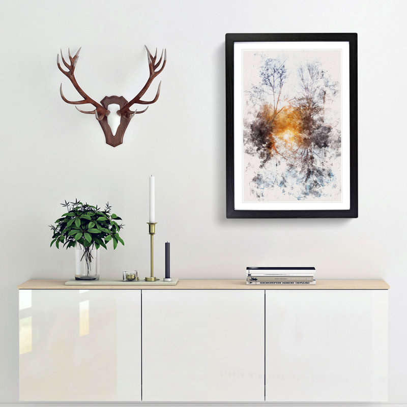 Trees - Picture Frame Graphic Art, 33cm H x 24cm W x 2cm D, Black Framed