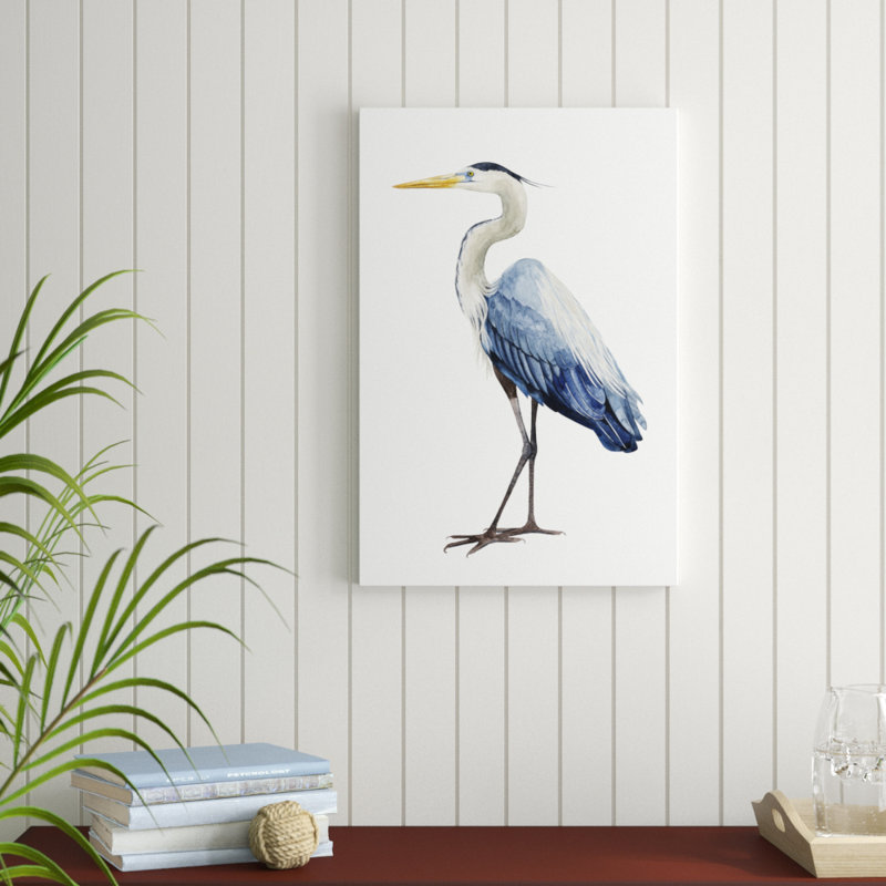«Seabird Heron I», peinture sur toile, H 30 po x l 20 po