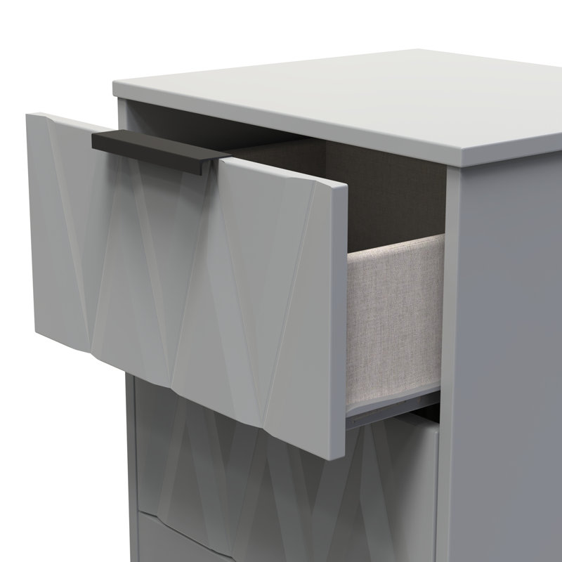 Las Vegas 45cm W Manufactured Wood Bedside Table, Dusk Grey