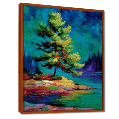 «Vibrant Green Pine Trees Morning Sun - Pin», reproduction d'art sur toile