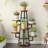 7-Tier Corner Multiple Plants Shelf Rustic Brown & Black