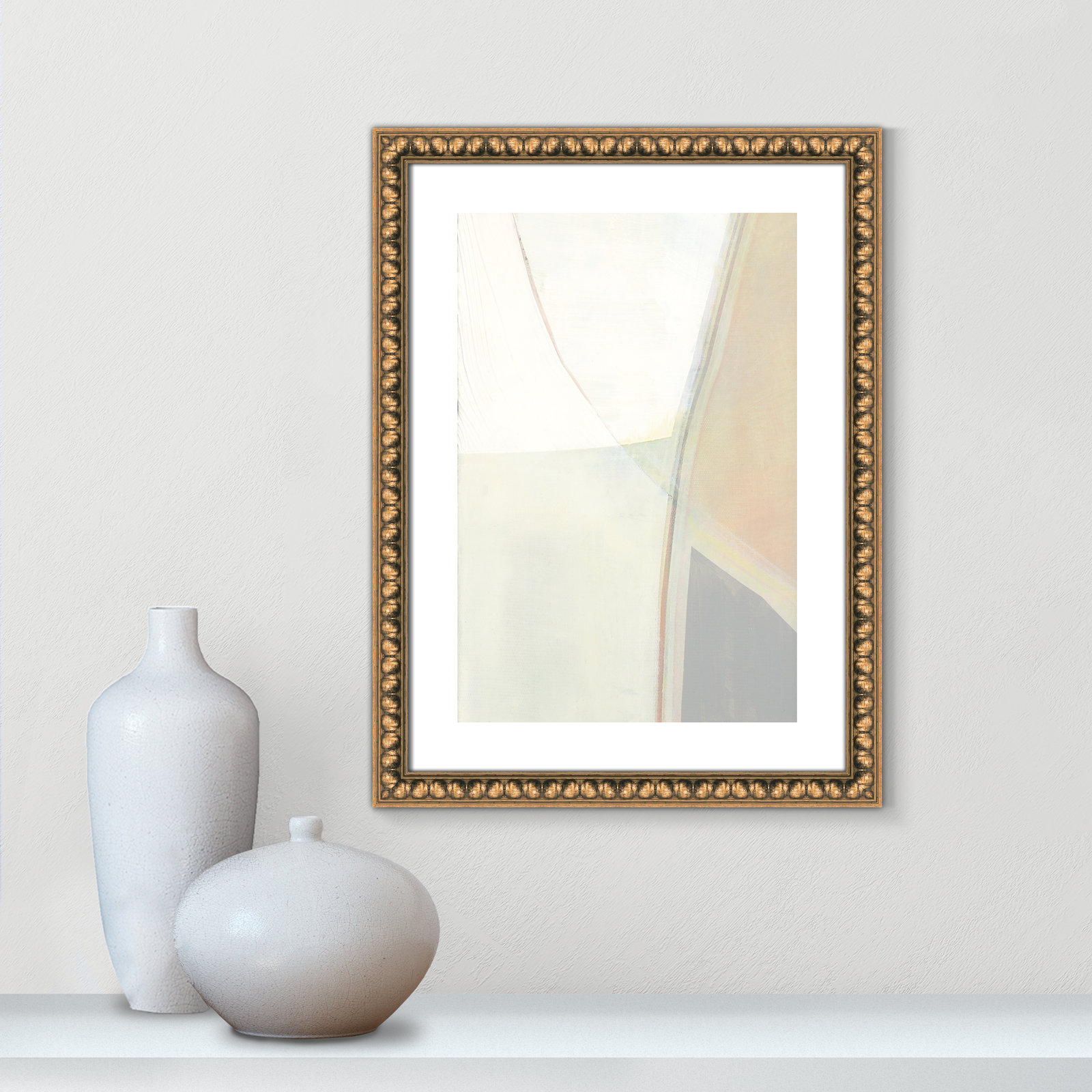 In Neutral II - Painting Print, Gold Bead Framed Paper, 23" H x 17" W x 1.13" D