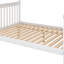 Lit superposé simple au-dessus d'un lit double avec lit gigogne et escalier en blanc - Escalier en matériau de construction-1456837603-1456837604
