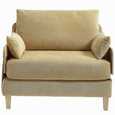 Foldable sofa bed recliner, 3-in-1 convertible sleeper, mid-century modern decor, suitable for small spaces, with three pillows, can be placed in the bedroom study room guest